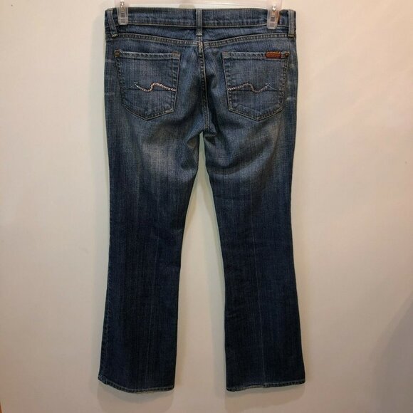 7 For All Mankind Womens Size 28 Medium Wash Blue Bootcut Pockets Denim Jeans - Picture 8 of 11